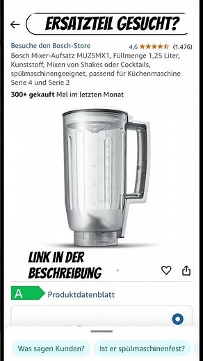 Bosch Mixer-Aufsatz wechseln, MUZ5MX1, Küchenmaschine Bosch Serie 4 und Bosch Serie 2
