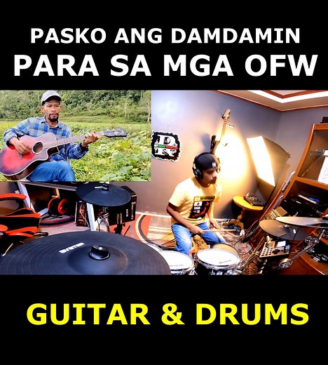 Pasko ang Damdamin Guitar and drums para sa mga kababayan nating Ofw #ofw #paskoangdamdamin #paskofeels | Rey Music Collection