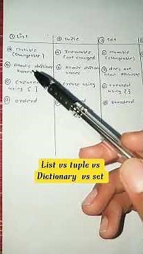 difference between list , tuple, dictionary & set | list vs tuple vs Dictionary vs set 🔥🔥