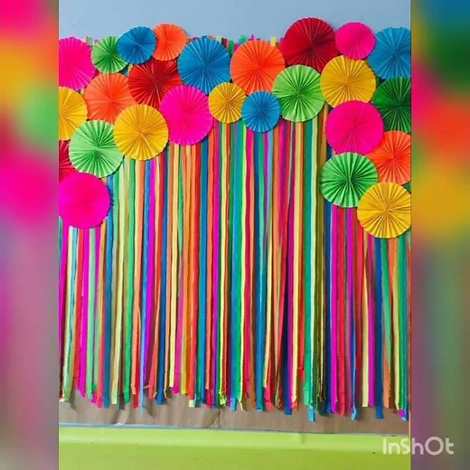 Background decor ideas with paper flowers||Easy Art & Craft||
