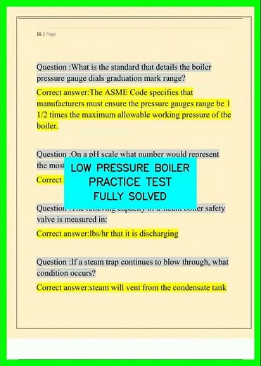 LOW PRESSURE BOILER PRACTICE TEST FULLY SOLVED video