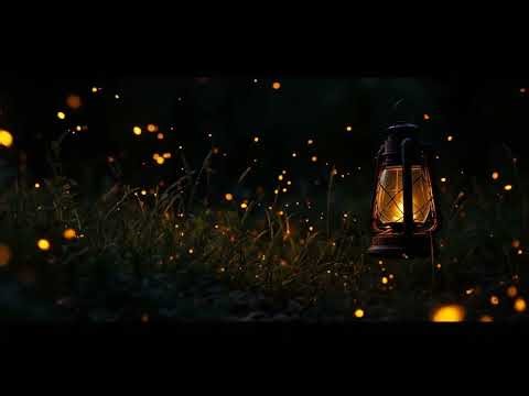 3 Hours of Wildflower Meadow at Midnight with Summer Lightning & Fireflies | Dark Screen ASMR