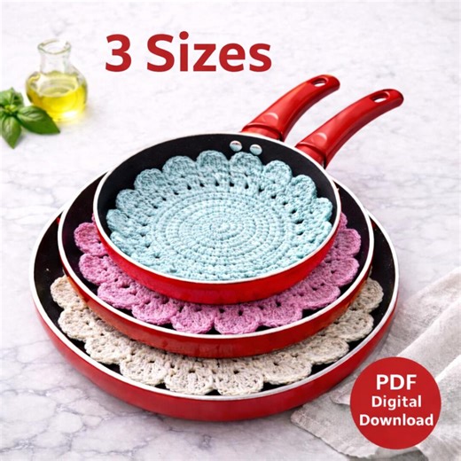 CROCHET PATTERN Pan Protectors, Pot Protector,coaster,plate Protector,farmhouse Kitchen Decor, PDF Download - Etsy