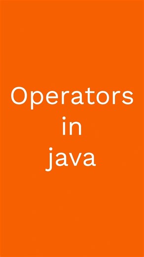 Learn java operators in 60 seconds. #java #operators