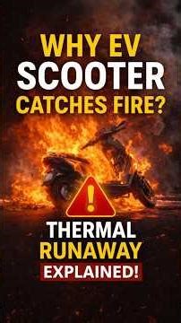 Why EV Scooters Catch Fire 🔥 (Thermal Runaway) #electricvehicle #science #sciencefacts #tech