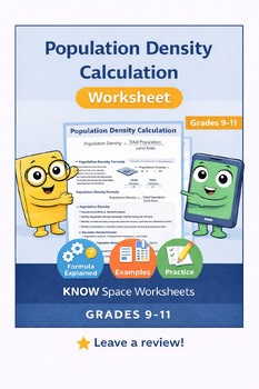 Population Density Calculation Worksheet Formula Examples and Practice