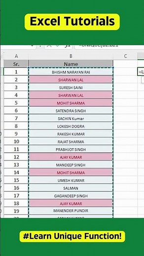 Learn Unique Functions in Excel: Unlock Advanced Excel Tips & Tricks!