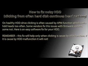 How to fix a noisy click from HDD ( clicking from often hard disk drive continues head parking )