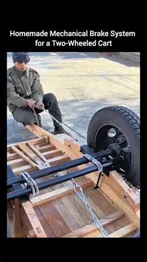 Homemade Mechanical Brake System for a Two-Wheeled Cart