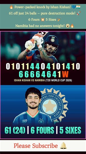 Ishan Kishan 61 (24) vs Namibia 🔥 | 6 Fours 5 Sixes | T20 World Cup 2026 Storm 🇮🇳🏏