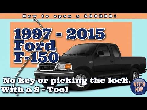 How to open a locked door, 1997 thru 2015 Ford F-150, F-250 without a key using a S Unlock Tool