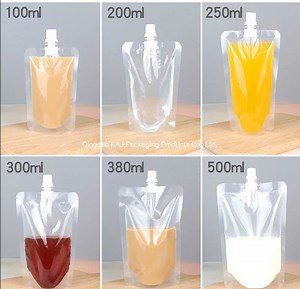 [Hot Item] Custom Printing Food Packaging Clear Stand up Spout Pouch for Packaging Beer Juice Pouch Baverage Liquid Products Grains Cereals