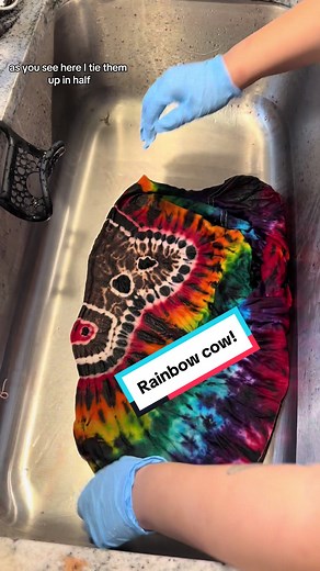 Colorful Rainbow Cow Tie Dye Tutorial