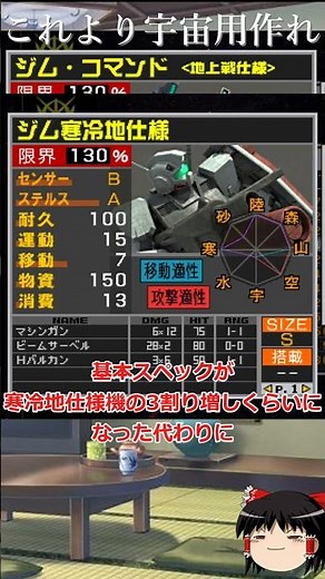 新ギレンの野望の使いにくい機体１０ ジムコマンド地上戦仕様
