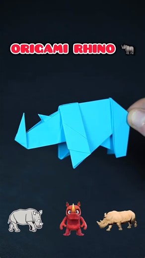 @foldgodz on Instagram: "Origami rhino tutorial 🦏 #art #origami #crafts #artist #diy #paper #handmade #animals TT: dutchpaperfolder"