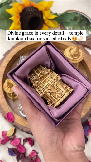 Every home deserves this sacred piece.😍🤌🏻 [ Temple Kumkum Box ] [ Kumkum Dani ] [ Pooja Accessories ] [ Haldi Kumkum Return Gifts ] [ Traditional Return Gifts ] [ Housewarming Gifts ] [ Spiritual Gift Items ] [ Temple Decor ] #TempleKumkumBox #KumkumDani #PoojaEssentials #TraditionalGifts #HaldiKumkumReturnGifts #SpiritualGifting #IndianTradition #FestivePooja | Vriksham Jewellery