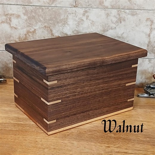 Decorative Walnut Box With Lid, Wood Storage Box 210, Small Keepsake Box Wood - Etsy