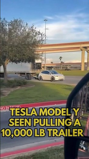 Witness the Power: Tesla Model Y Towing a Massive 10,000-KG Trailer