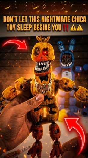 DON'T LET THIS NIGHTMARE CHICA TOY SLEEP BESIDE YOU ‼️😱 #fnaf #shorts