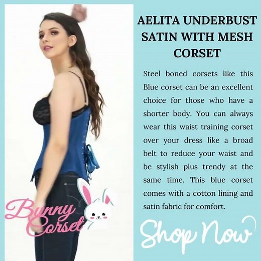 Shop our Waist Training corset in satin with mesh for curvy waistline!