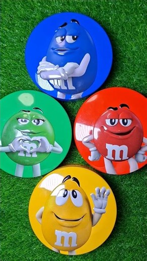 Satisfying with Rainbow M&M'S Candy Unpacking From Glossy Containers ASMR Beads Surprise