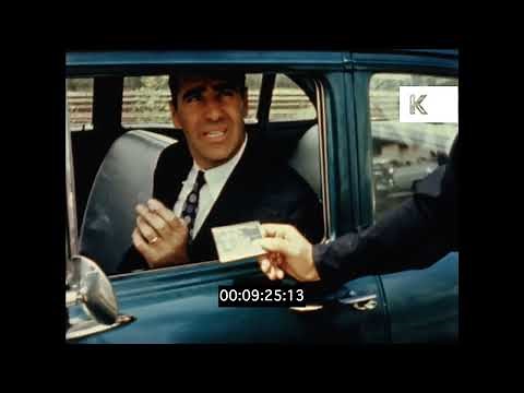 1950s Police Chasing a Driver, Police Car, USA