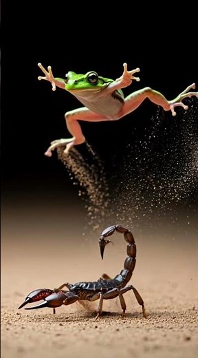 🦂 Scorpion vs Frog – Unexpected Predator Battle! #scorpion #gecko #animalbattle