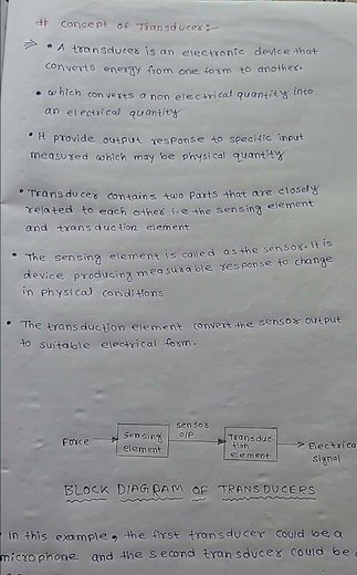 Transducer full explanation with block diagram.