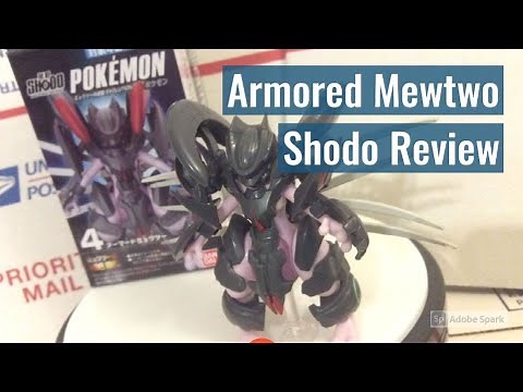 Review - 3" Inch Pokemon Shodo Armored Mewtwo Action Figure Bandai Volume 1