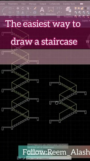 Reem Alãsh on Instagram: "The fastest way to draw a stair in Autocad😎🔥🔥 .. #Architect #architecture #2dmodel #autocad #autocaddynamicblocks #plan #stair #livingroom #bedroom #drawing #construction #wall #hall #3dmodel #exteriordesign #vray #reelsinstagram #reels #dynamic #common #damascus #explore #uae🇦🇪 #egypt #saudiarabia #lebanon🇱🇧 #jordan #explore #homefurniture #furniture #sofa"
