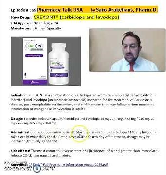 CREXONT® (carbidopa and levodopa)- Parkinson's disease