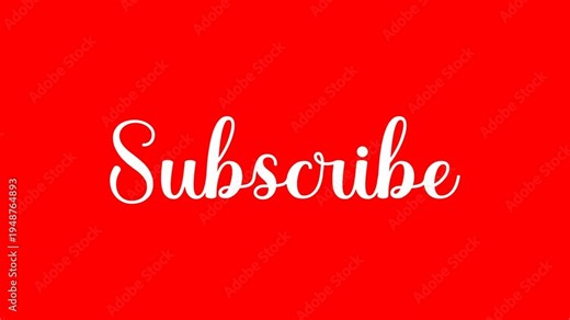 Youtube subscribe lettering Animation with red background. 4k