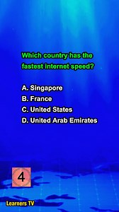 Which country has the fastest internet speed? #learnerstv #education #learning #quiz | Learners TV
