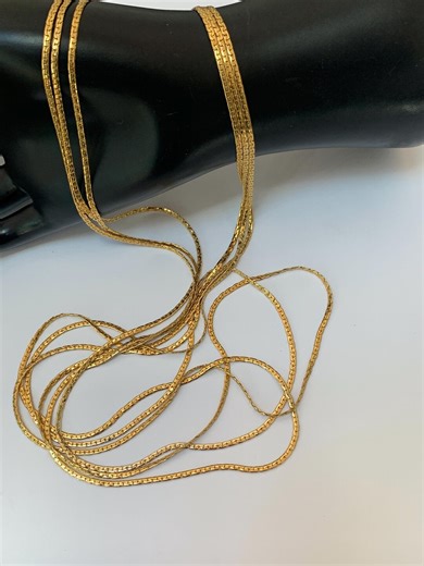 Vintage Trifari Signed Long and Shiny, Three Strand, Gold Plated Chain Necklace! Trifari Jewelry! Classy! - Etsy