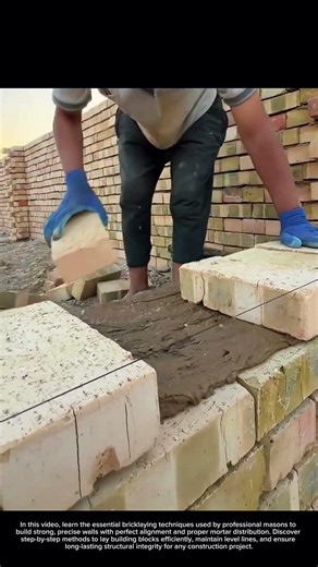 Mastering Block Masonry Techniques 🧱 #bricklaying #construction #masonry