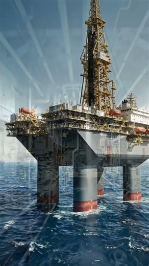 How Hidden Underwater Pontoons Keep Giant Oil Rigs Afloat #maritime #engineering #shorts