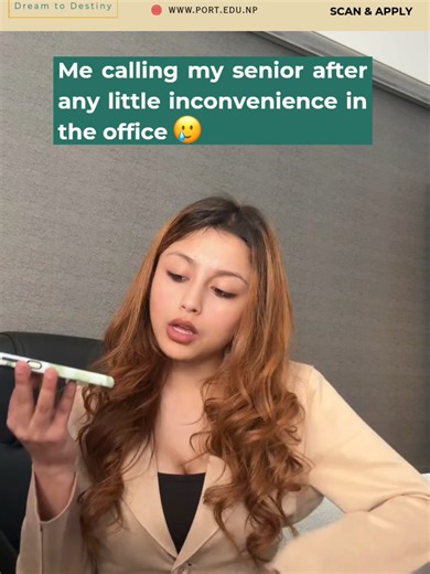 WiFi slow? Printer jam? Excel not opening? Me: speed dial senior 💼📲 Office life, but we survive. 😌✨ 📲 Get started here: https://tinyurl.com/Enquiry-Form-Port 📞 9801089572 | 9707377303 📧 application@port.edu.np 📍 New-Baneshwor, Kathmandu 🌐 www.port.edu.np #PortEducation #OfficeVibes #WorkLife #RelatableContent #TeamPort