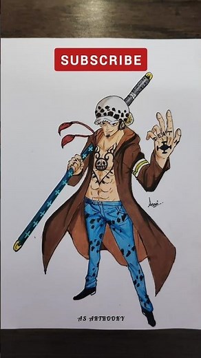 Trafalgar Law Drawing ✍️ | One Piece Fanart |Heart Pirates Captain #shorts #animeedit #trafalgarlaw
