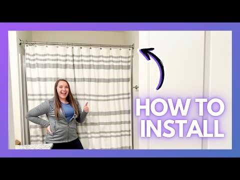 How to Put Up a Shower Curtain Rod Without Drilling (Tension Rod Bathroom Install)