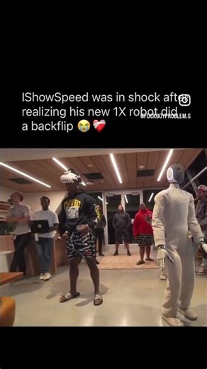 IShowSpeed was in shock after realizing his new 1X robot did a backflip