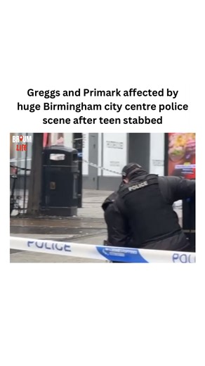 BRUM LIFE📍 on Instagram: "Nearly a dozen shops are closed in Birmingham High Street in the city centre this morning after a teenage boy was stabbed. The 17-year-old victim suffered potentially serious injuries after he was knifed near Dale End at around 6pm last night, October 12. A huge police cordon remains in place today from outside Burger King all the way to Metro Bank, near the Bullring. Stores within the cordon include Greggs, Pandora and Deichmann, as well as Metro Bank and Barclays. Do