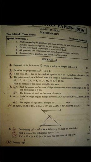 ##important Maths final sample paper Solve and get your reward points #study point by Naman