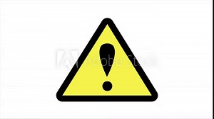 Triangle yellow warning mark icon. symbols danger and warning signs 4k animation. (white background)
