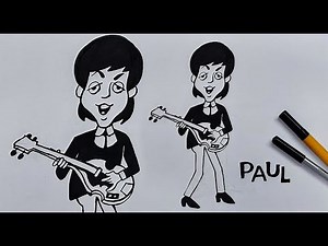How to draw Paul McCartney EASY | The Beatles#artbybattu