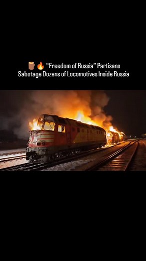 🪵🔥 “Freedom of Russia” Partisans Sabotage Dozens of Locomotives Inside Russia The anti-war partisan movement “Freedom of Russia” has claimed responsibility for burning dozens of locomotives on railway territory inside Russia. The act targets military logistics and aims to disrupt the transport of weapons and troops used in the war against Ukraine. #FreedomOfRussia #Russia #PartisanMovement #Sabotage #Railway #UkraineWar #StandWithUkraine #BreakingNews #Viral #Trending #TrendingNow #USA #UK #Ca