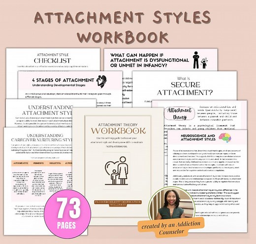 Printable Attachment Theory Worksheets, 4 Attachment Styles Pdf Attachment Style, Couples Therapy Workbook, Understanding Attachment Styles - Etsy