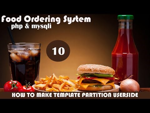 how to make template partition on userside in food ordering system in php