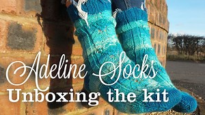 Take a look inside the Adeline sock box. A fabulous sock design by Winwick Mum. The kit includes lots of extra special treats too! Find both the kits here. We don't have that many left now! >> https://bit.ly/3ezYIas Does anyone want to show off their Adeline socks? Share your photos below! | Black Sheep Wools