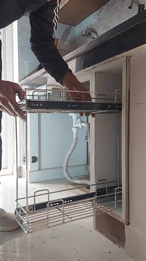 Under Sink Space ka Best Use! 💧Both Side SS Pullout | Extra Smart Storage 🔥#shorts #modularkitchen