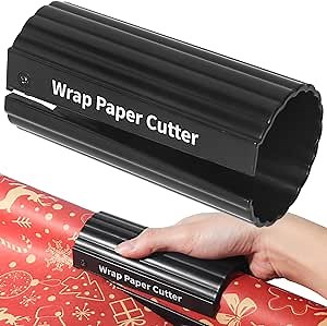 Wrapping Paper Cutter, Christmas Gift Wrapping Paper Cutter/Kraft Craft Paper Roll Sliding Wrapping Paper Cutter Tool Tube/Easy Quick/Prevent Cuts Creative Holiday Paper Roll Cutter